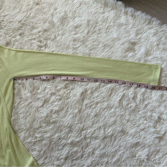 T Alexander Wang Top Asymmetrical Crewneck Long Sleeve Tee Mesh Neon Yellow S - Picture 11 of 11